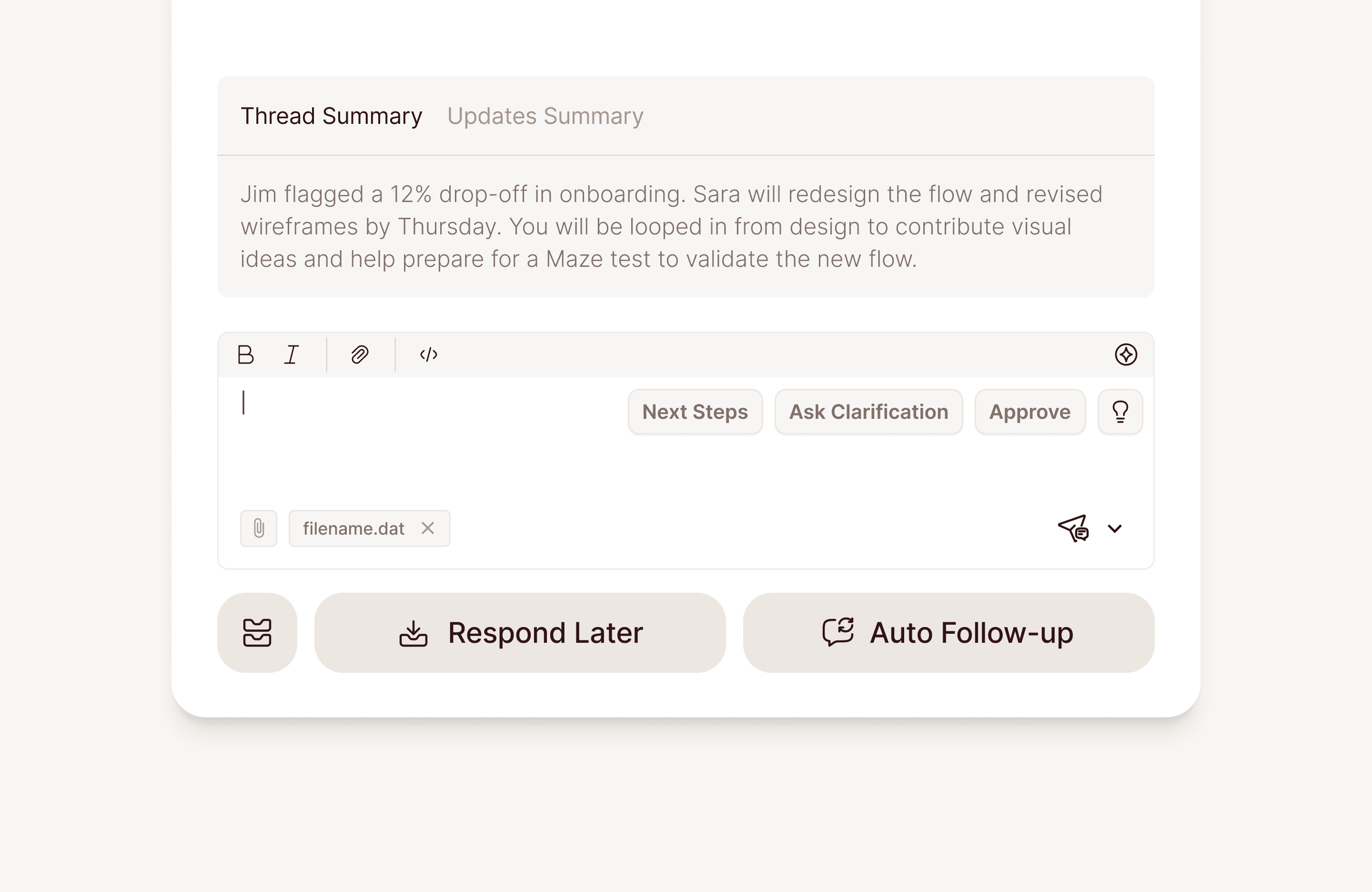 Laptop screen showing showing categorisation of conversations in Zivy Inbox